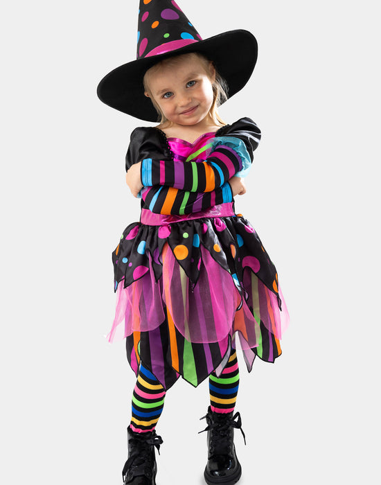 Blues Group Witch Girls Multicoloured 3 Piece Costume