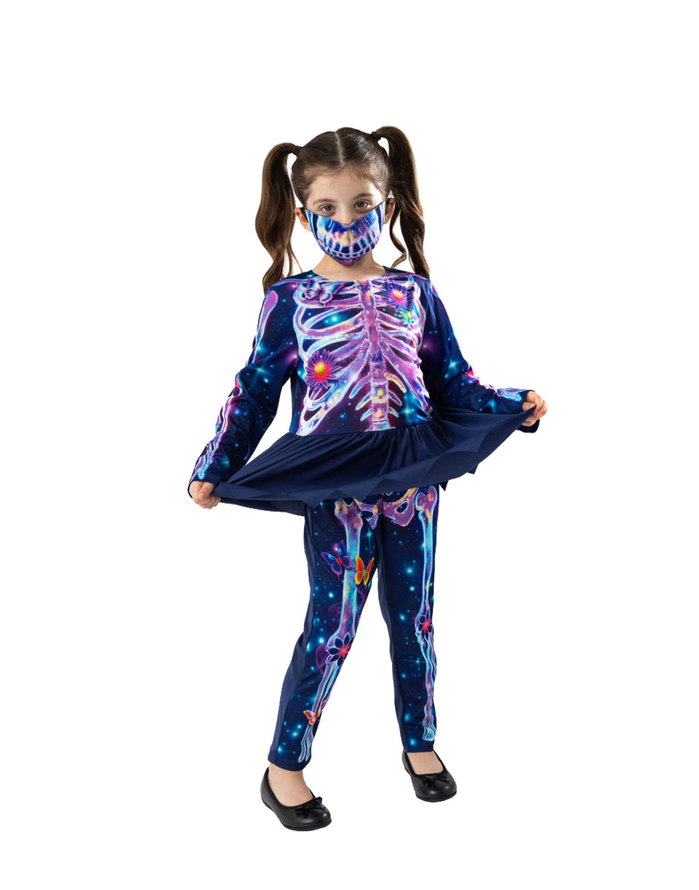 Blues Group Skeleton Girls Multicoloured 2 Piece Costume