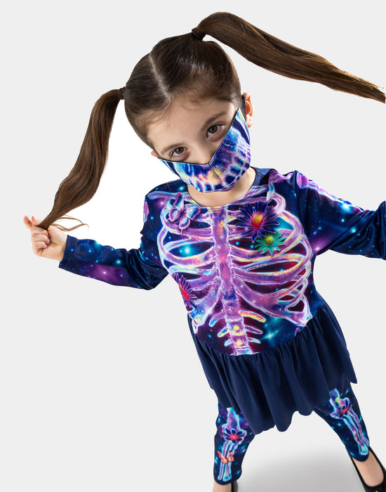 Blues Group Skeleton Girls Multicoloured 2 Piece Costume