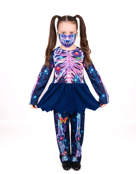 Blues Group Skeleton Girls Multicoloured 2 Piece Costume