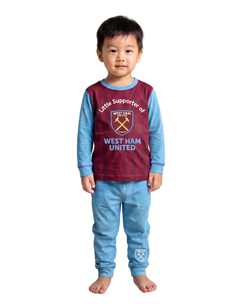 West Ham United Little Supporter Boys Claret Long Sleeve Long Leg Pyjama Set