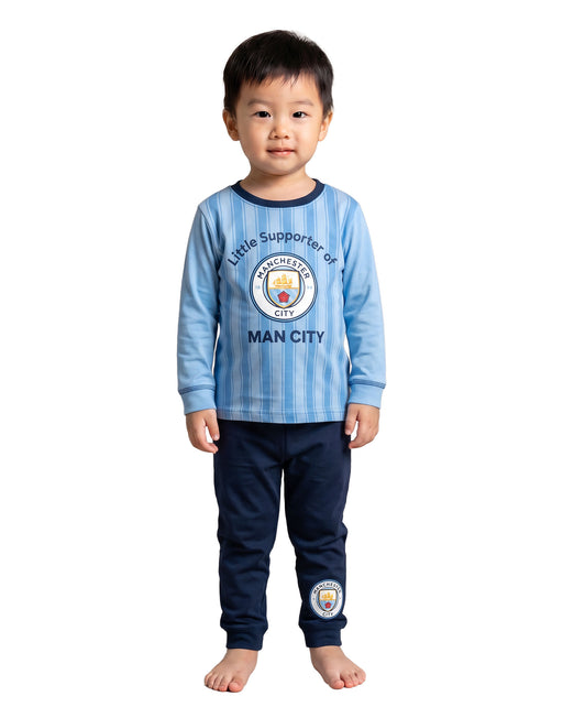 Manchester City Little Supporter Boys Blue Long Sleeve Long Leg Pyjama Set