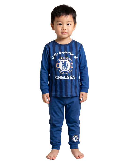 Chelsea Little Supporter Boys Blue Long Sleeve Long Leg Pyjama Set