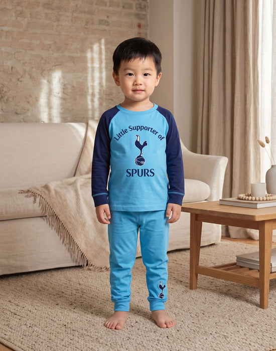 Tottenham Hotspur Little Supporter Boys Blue Long Sleeve Long Leg Pyjama Set