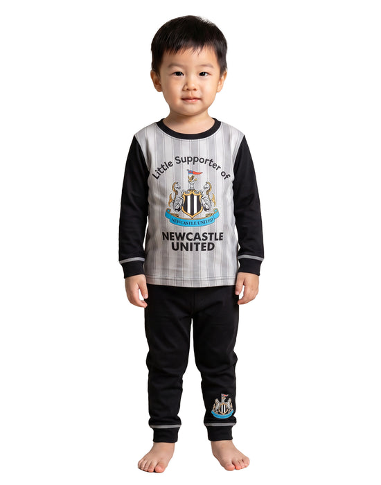 Newcastle United Little Supporter Boys Black Long Sleeve Long Leg Pyjama Set