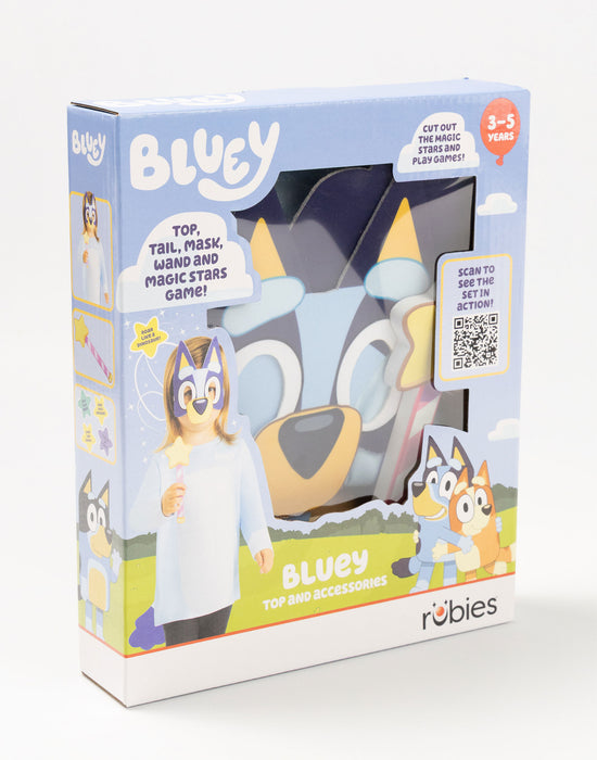 Bluey Character Unisex Kids Blue 4 Piece Costume