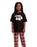 Show Me The Merch Hey Boo Unisex Kids Black Short Sleeve Long Leg Pyjama Set