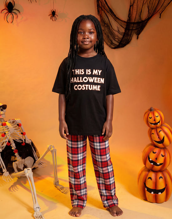 Show Me The Merch This Is My Halloween Costume Unisex Kids Black Short Sleeve Long Leg Pyjama Set