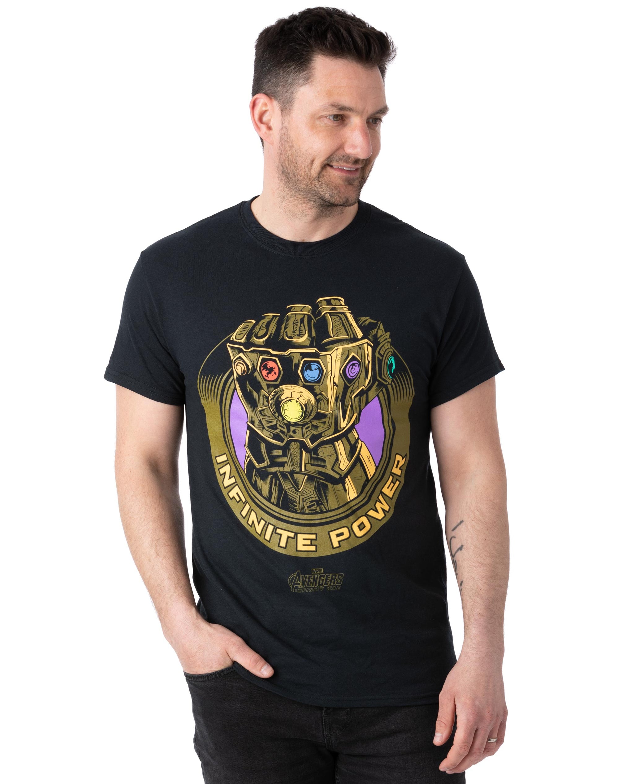 T-shirt Exclusif Loot Marvel Avengers Infinity War - Thanos Avec Gant - Gris - Taille L - Neuf Avec Étiquettes