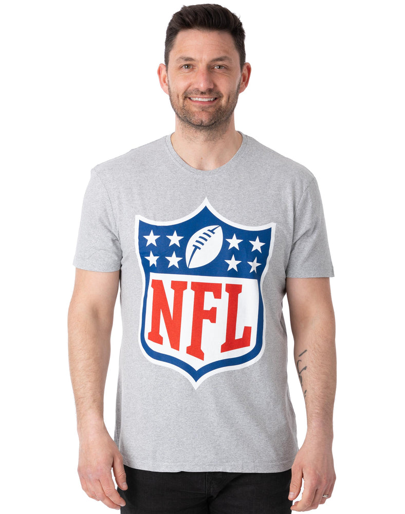 NFL Shield Logo T-Shirt for Men's American Football Game - Grey