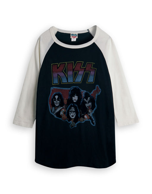 Kiss Unisex Black Raglan Short Sleeved T-Shirt