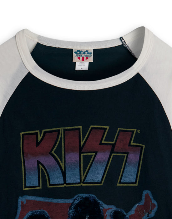 Kiss Unisex Black Raglan Short Sleeved T-Shirt
