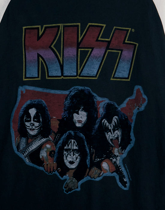 Kiss Unisex Black Raglan Short Sleeved T-Shirt