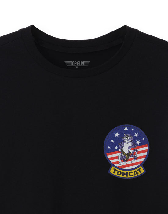 Top Gun Tomcat Logo Mens Black Short Sleeved T-Shirt
