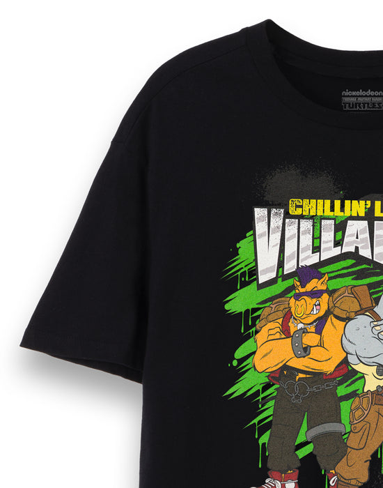 Teenage Mutant Ninja Turtles Bebop and Rocksteady Villains Men's Black T-Shirt