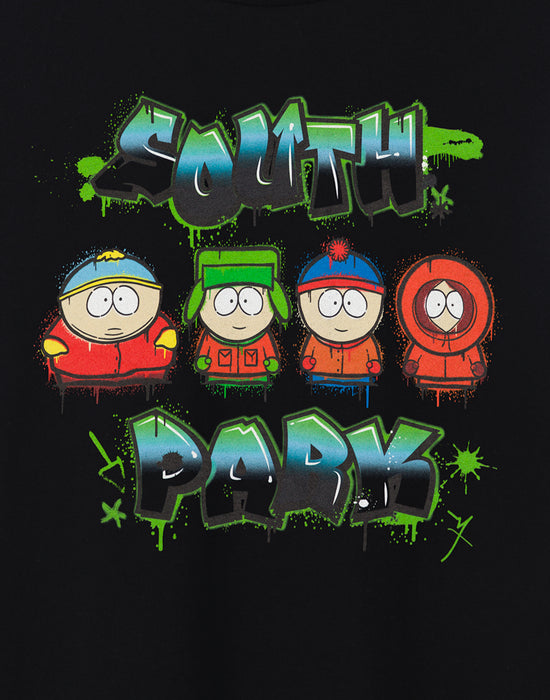 South Park Character Graffiti Men's Black T-Shirt