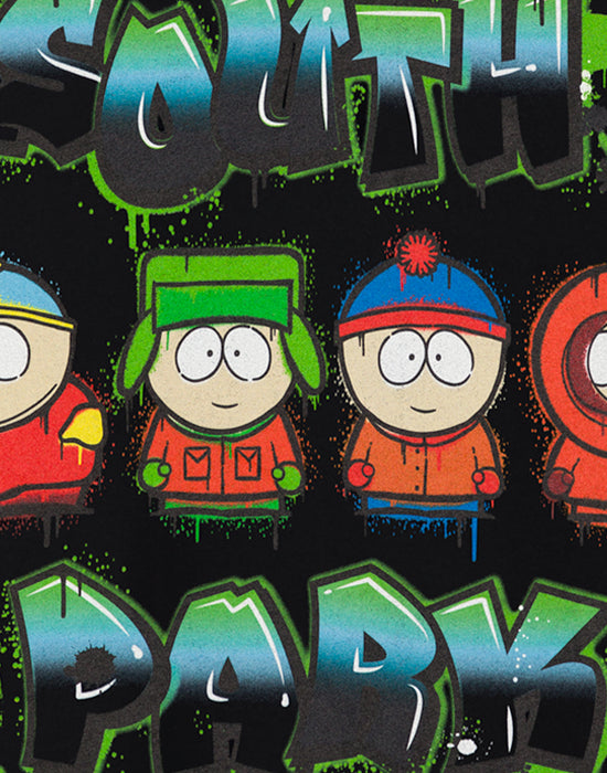 South Park Character Graffiti Men's Black T-Shirt