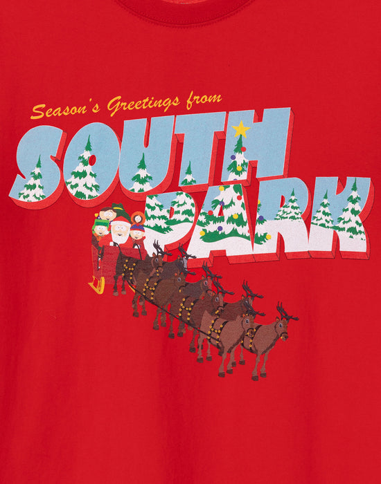 South Park Season Greetings Mens Red T-Shirt