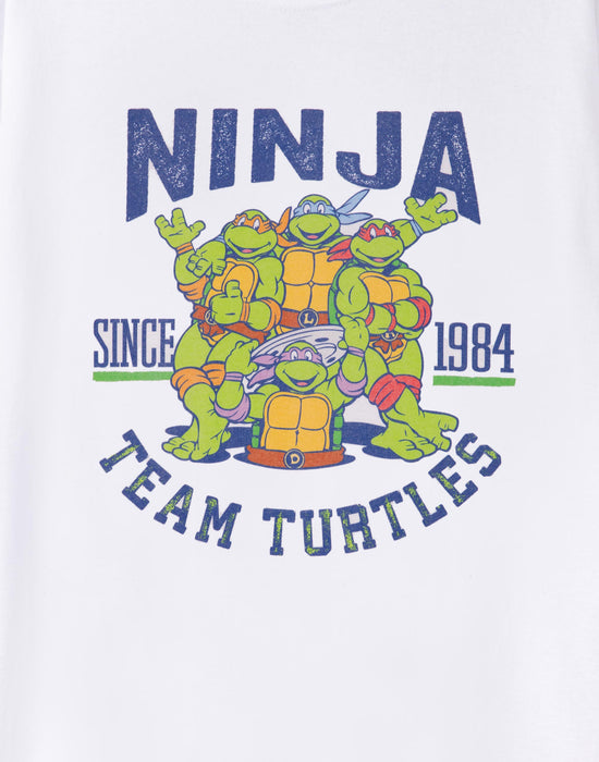 Teenage Mutant Ninja Turtles Collegiate 1984 Mens White Short Sleeved T-Shirt