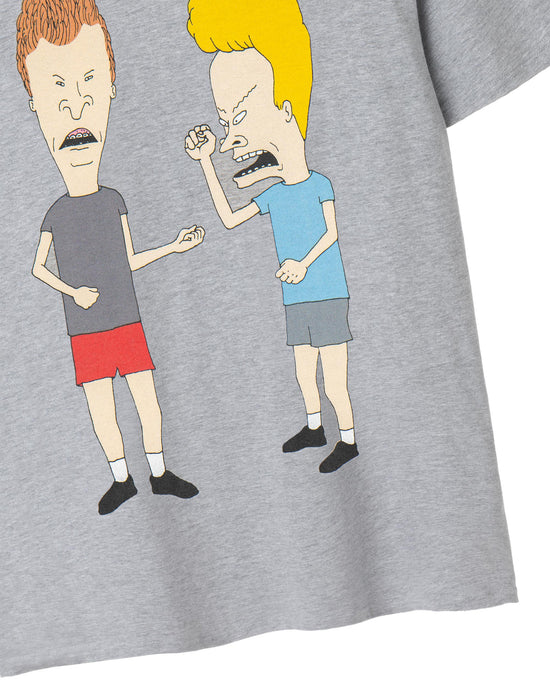 Beavis & Butthead Men's Grey Marl T-Shirt
