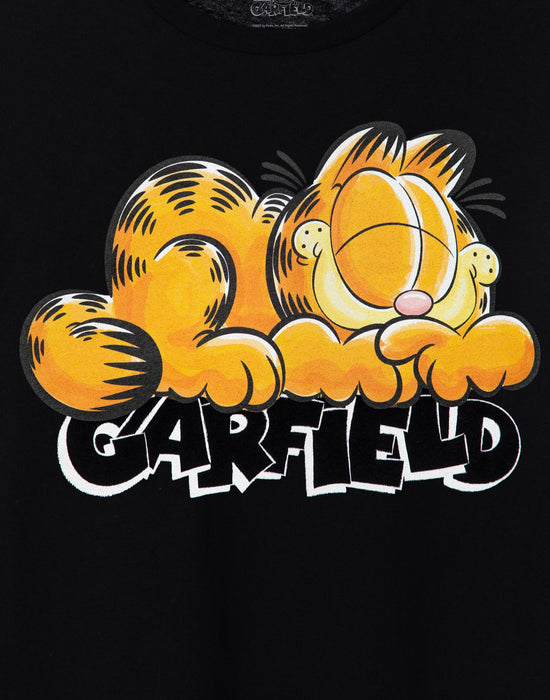 Garfield Sleeping Garfield Mens Black Short Sleeved T-Shirt