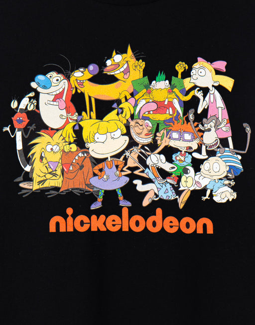 Nickelodeon Classic Group Adults Black Short Sleeved T-Shirt