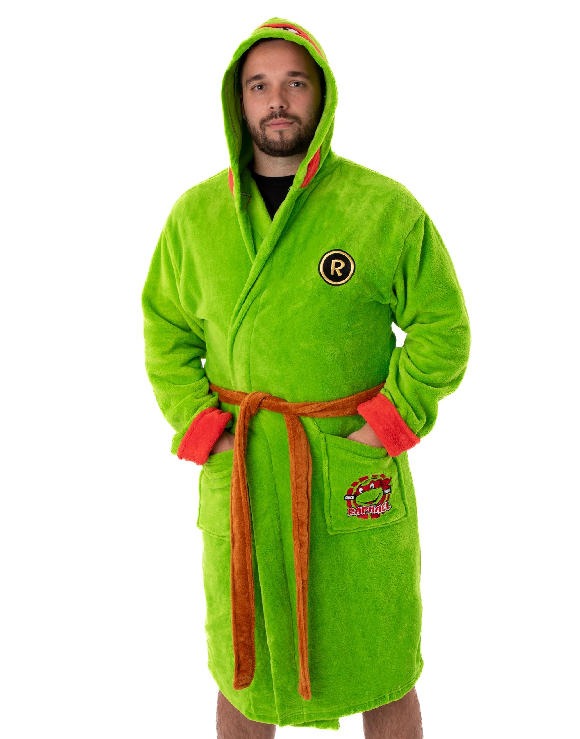 Teenage Mutant Ninja Turtles Men's Green Hooded Bathrobe — Vanilla