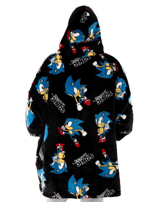 Sonic The Hedgehog Men's Black Blanket Hoodie