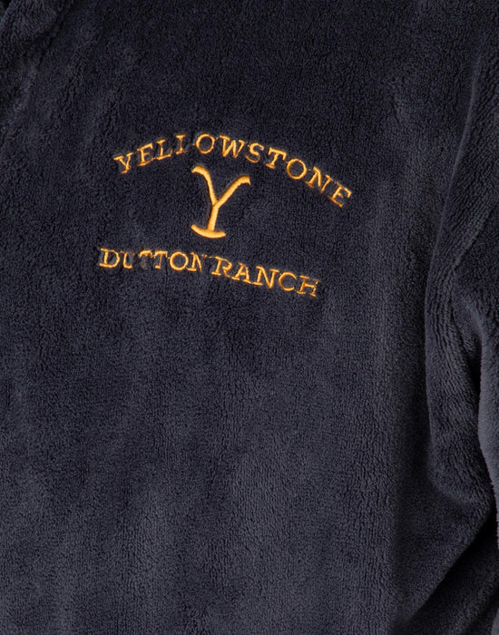 Yellowstone Men's Blue Hooded Bathrobe