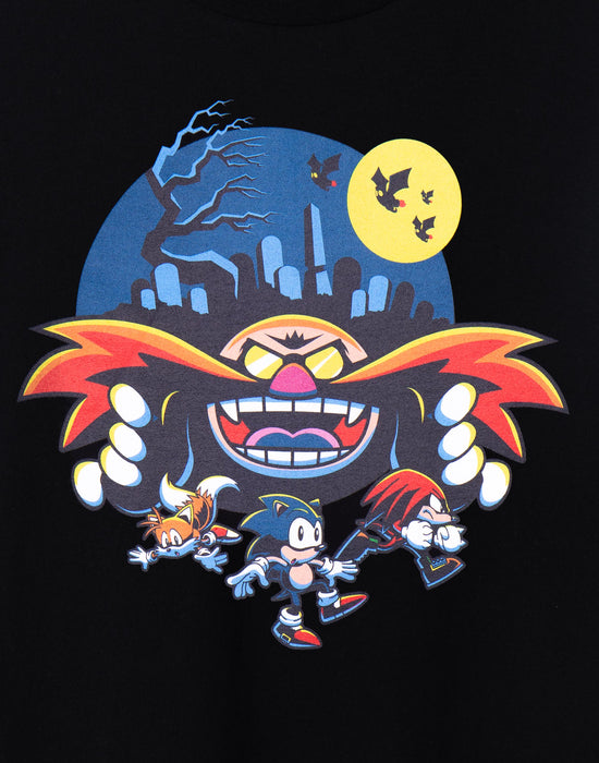 Sonic the Hedgehog Halloween Eggman Mens Black Short Sleeved T-Shirt