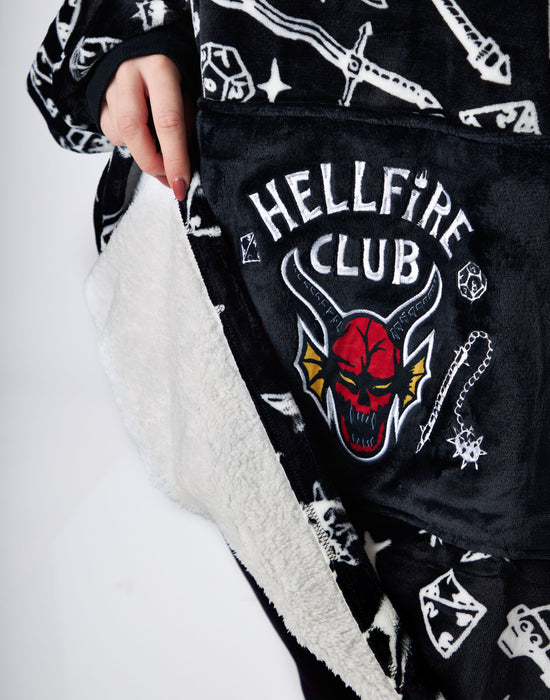 Stranger Things Hellfire Club Adults Blanket Hoodie