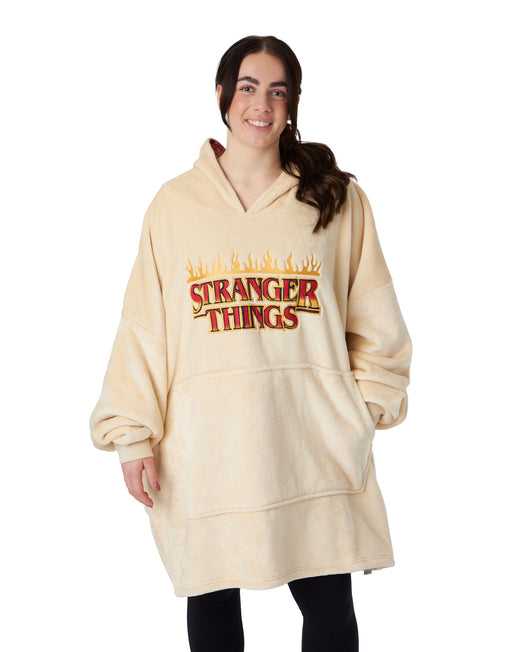 Stranger Things Adults Cream Blanket Hoodie