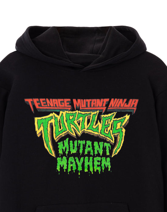 Teenage Mutant Ninja Turtles Mutant Mayhem Logo Mens Black Hoodie