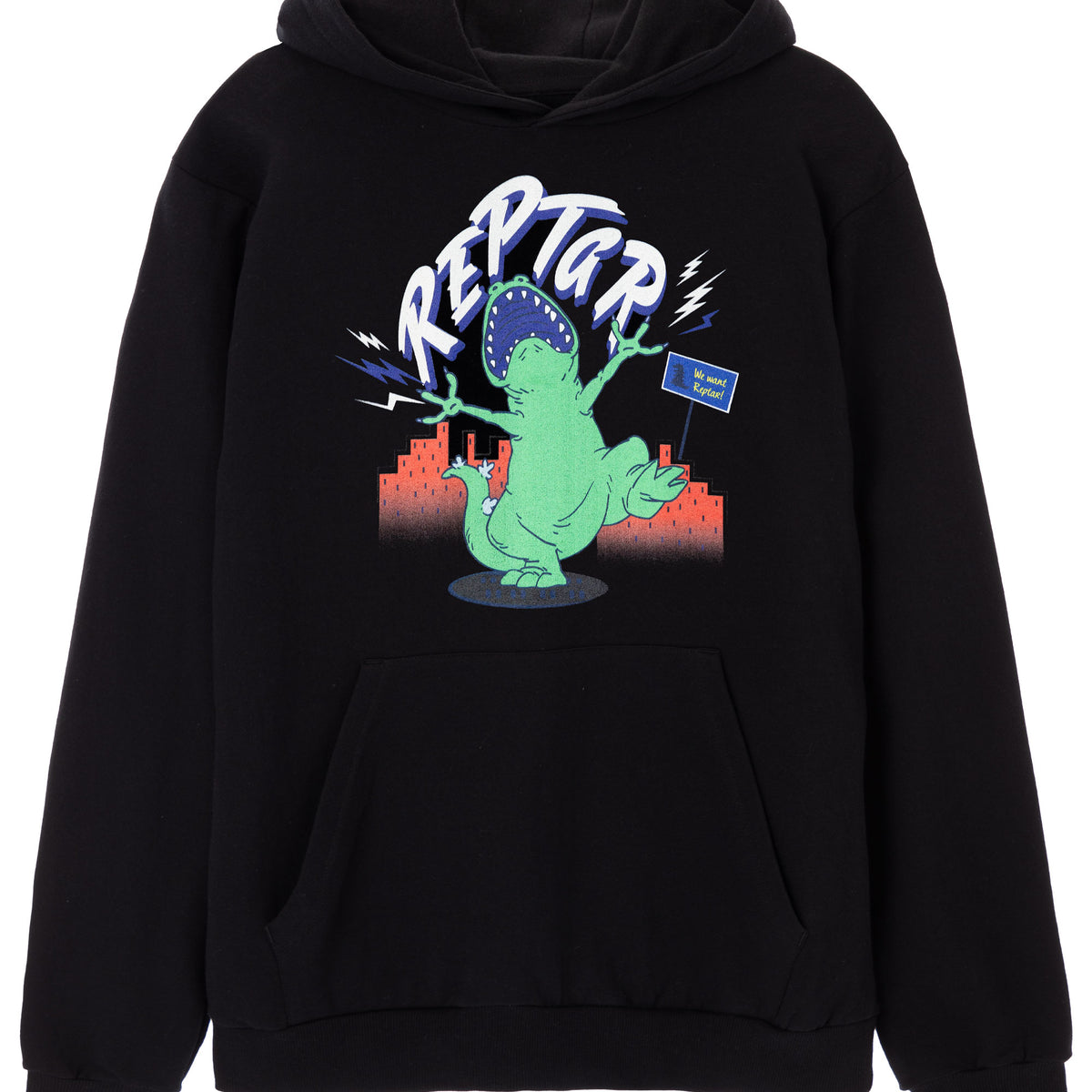 Rugrats Unisex Adults Reptar Roar Black Hoodie — Vanilla Underground