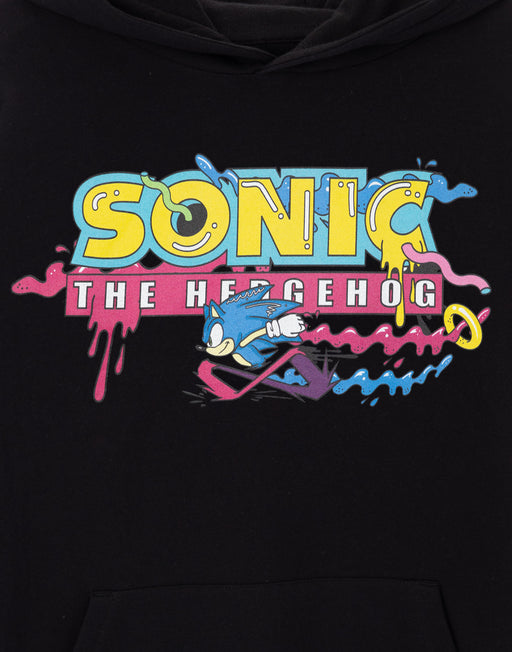 Sonic the Hedgehog Psychedelic Logo Mens Black Hoodie