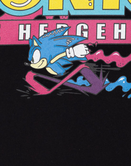 Sonic the Hedgehog Psychedelic Logo Mens Black Hoodie