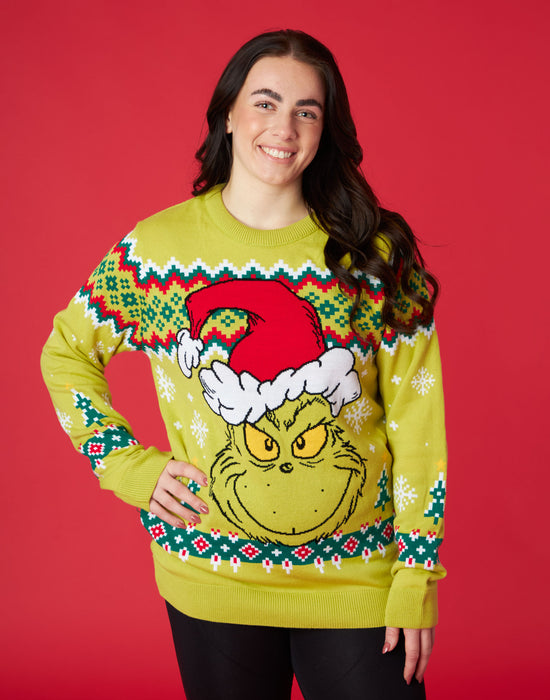 The Grinch Adults Green Knitted Christmas Jumper
