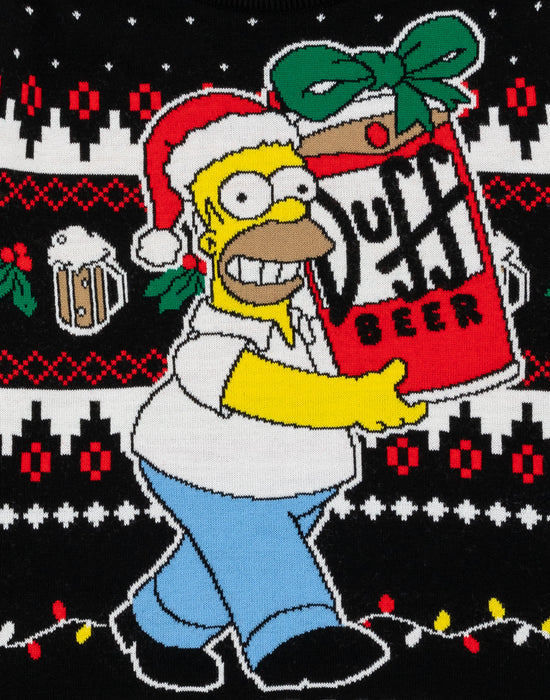 The Simpsons Homer Men's Black Christmas Jumper