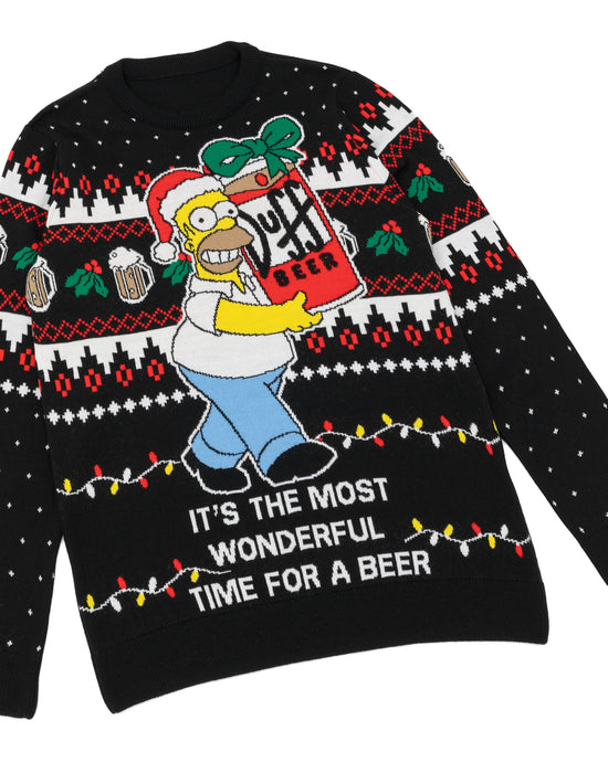 The Simpsons Homer Men's Black Christmas Jumper