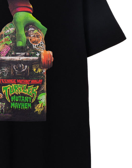 Teenage Mutant Ninja Turtles Mens Black Mutant Mayhem Skateboard Design Short-Sleeved T-Shirt