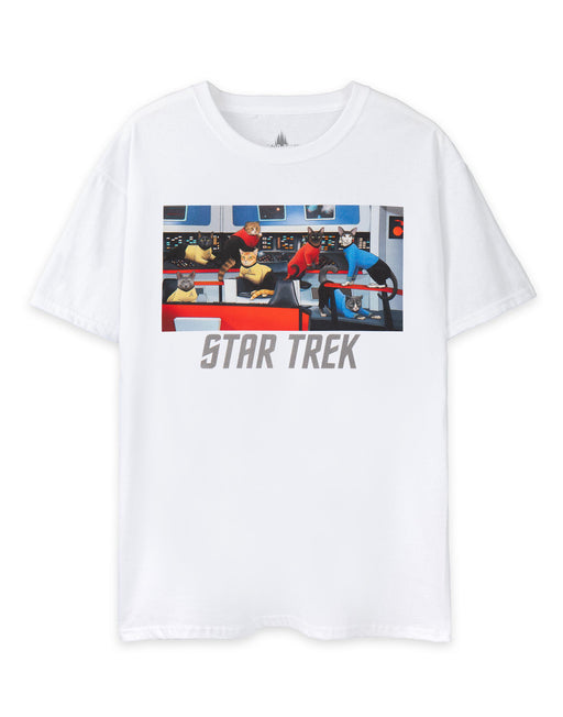 Star Trek Cats Mens White Short Sleeved T-Shirt