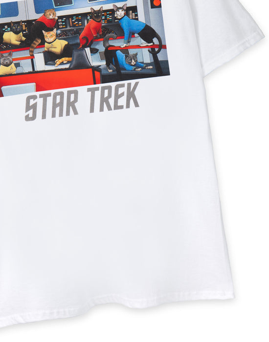 Star Trek Cats Mens White Short Sleeved T-Shirt