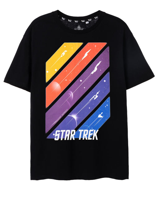 Star Trek Ships in Space Mens Black Short Sleeved T-Shirt