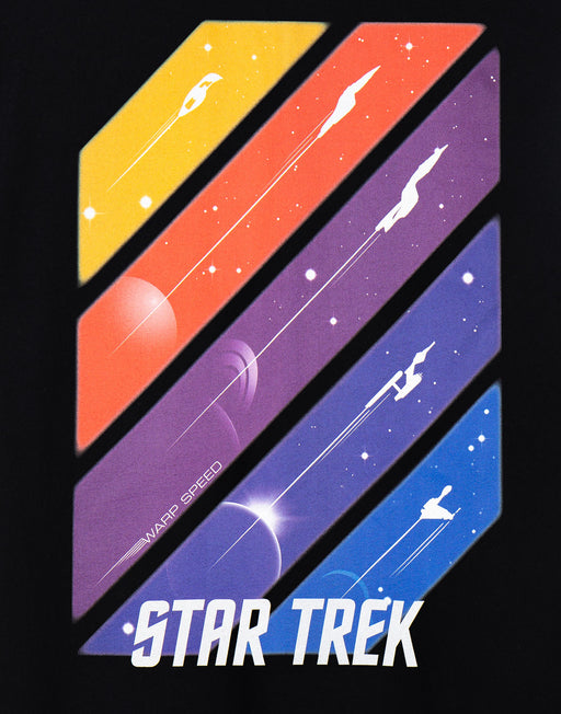 Star Trek Ships in Space Mens Black Short Sleeved T-Shirt