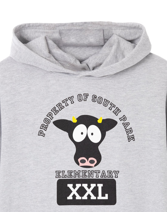 South Park Cow Mens Grey Marl Hoodie