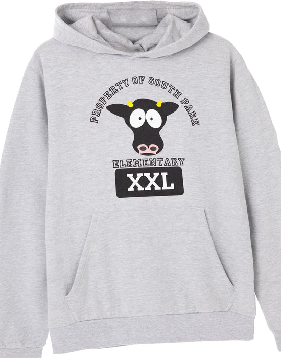 South Park Cow Mens Grey Marl Hoodie