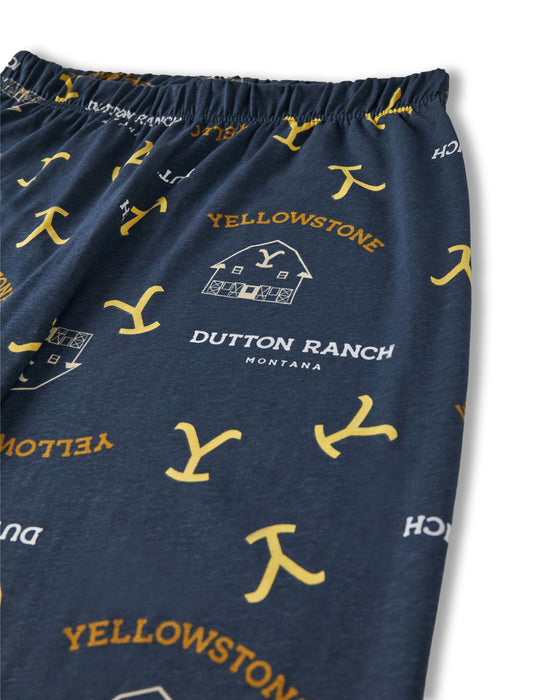 Pyjama Homme Yellowstone – Ensemble Coton 2 Pièces T-shirt + Pantalon, Confort Absolu