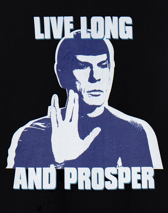 Star Trek Live Long and Prosper Mens Black Short Sleeved T-Shirt