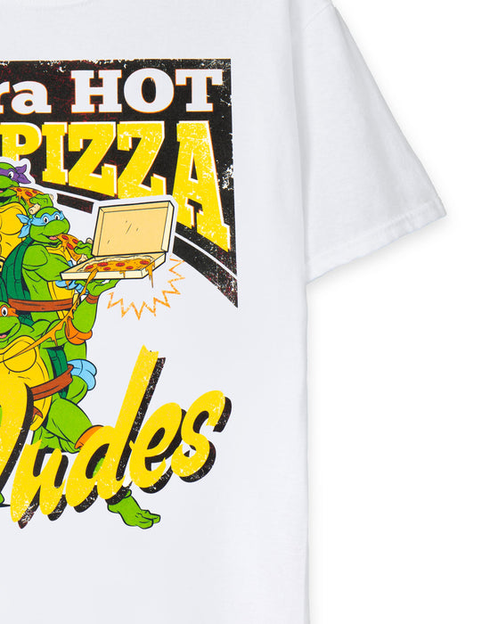 Teenage Mutant Ninja Turtles Pizza Dudes Mens White Short Sleeved T-Shirt