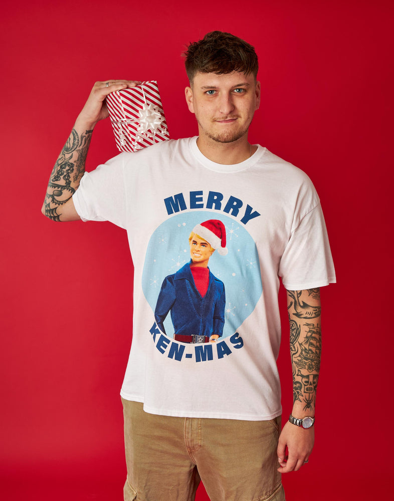 Barbie Men's White Merry Kenmas Christmas T-Shirt